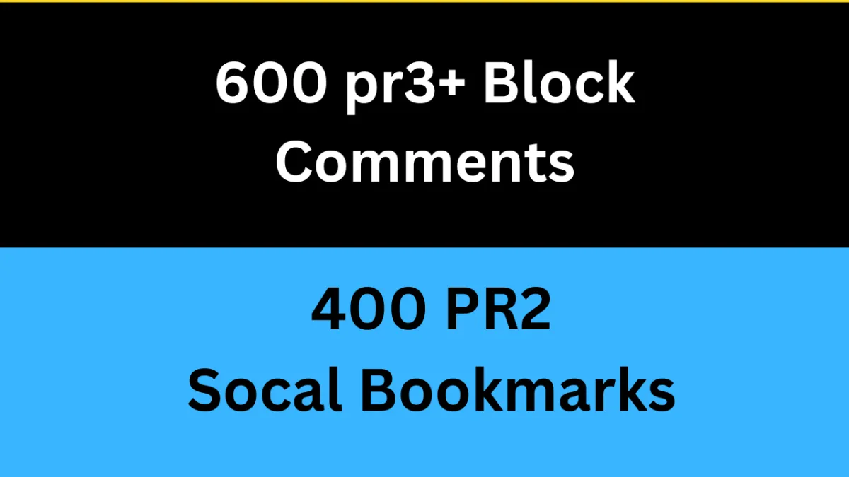 Create 600 PR3+ Blog Commenting Backlinks + 400 PR1+ Social Bookmarks Drip Feeding over 4 Days